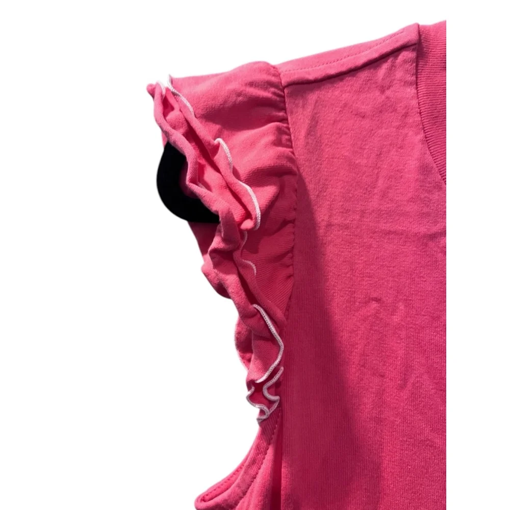 Kate Spade Trapeze Knit Sleeveless Dress Size Small Ruffles Pink Stretch Casual